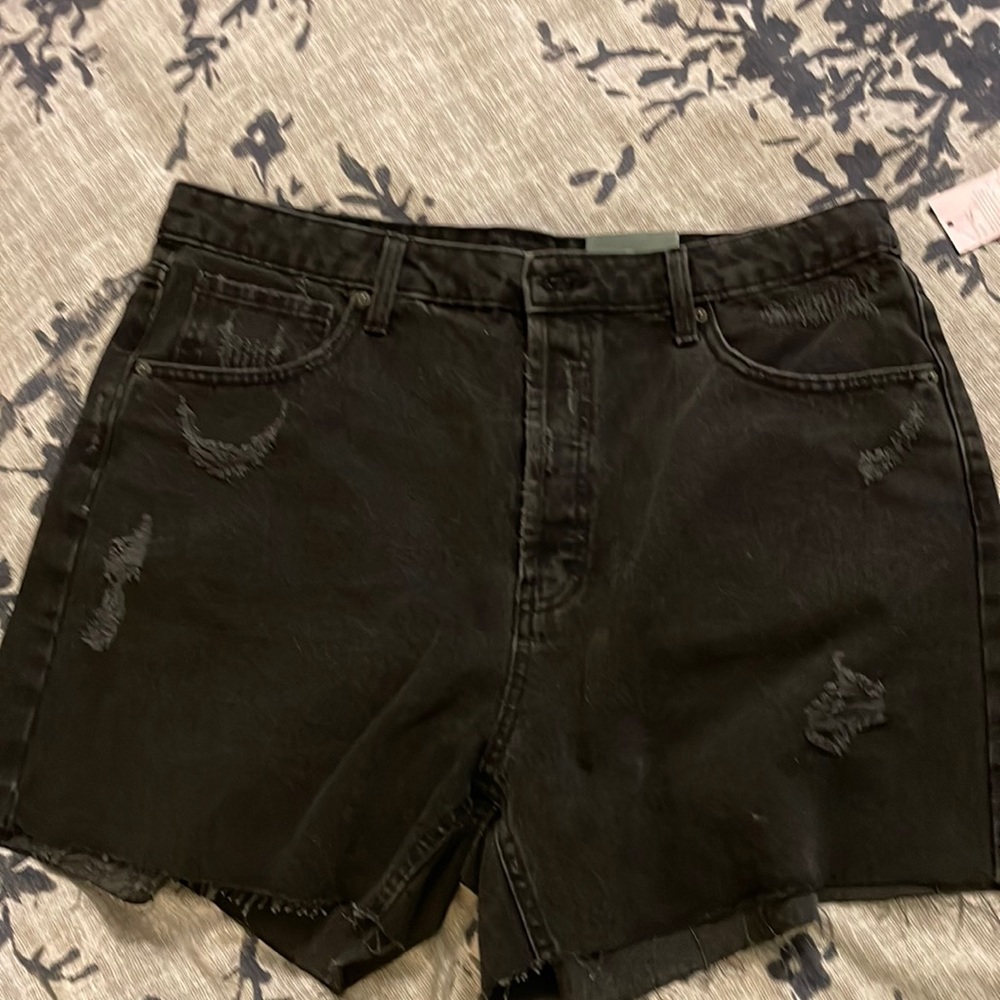Brand new!  Black denim shorts.